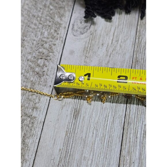 Handcrafted 18k Gold Plated Heart Locket Peach Zircon & Prehnite Beaded Necklace - Picture 8 of 10